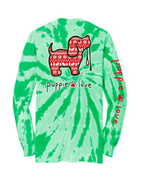 CHRISTMAS TIE DYE PUP, ADULT LS - Puppie Love