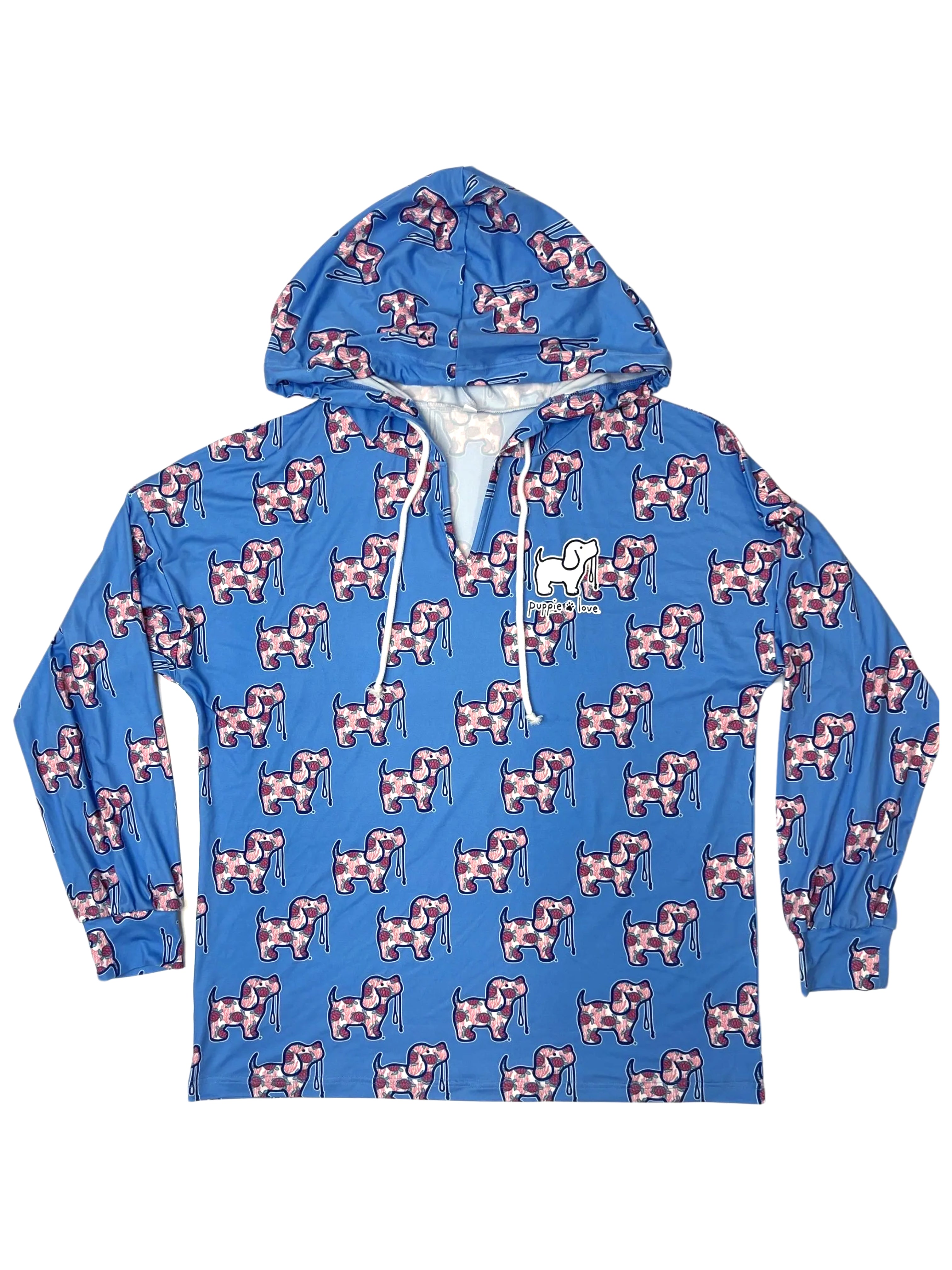CORAL TURTLE PATTERN LOUNGE HOODIE – Puppie Love