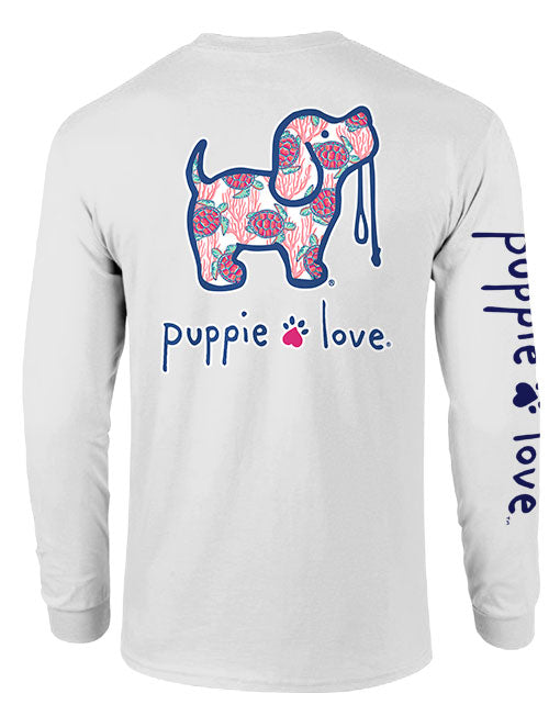 CORAL TURTLE PATTERN PUP, ADULT LS - Puppie Love