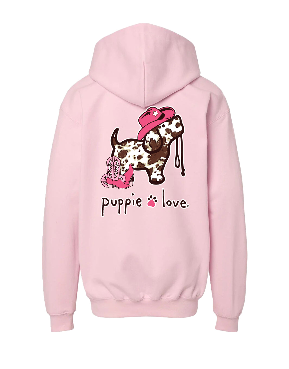 COW PRINT PUP, YOUTH HOODIE - Puppie Love