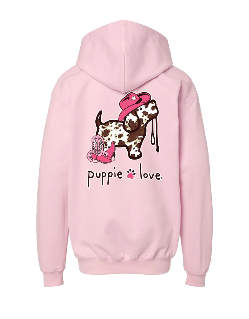 COW PRINT PUP, YOUTH HOODIE - Puppie Love
