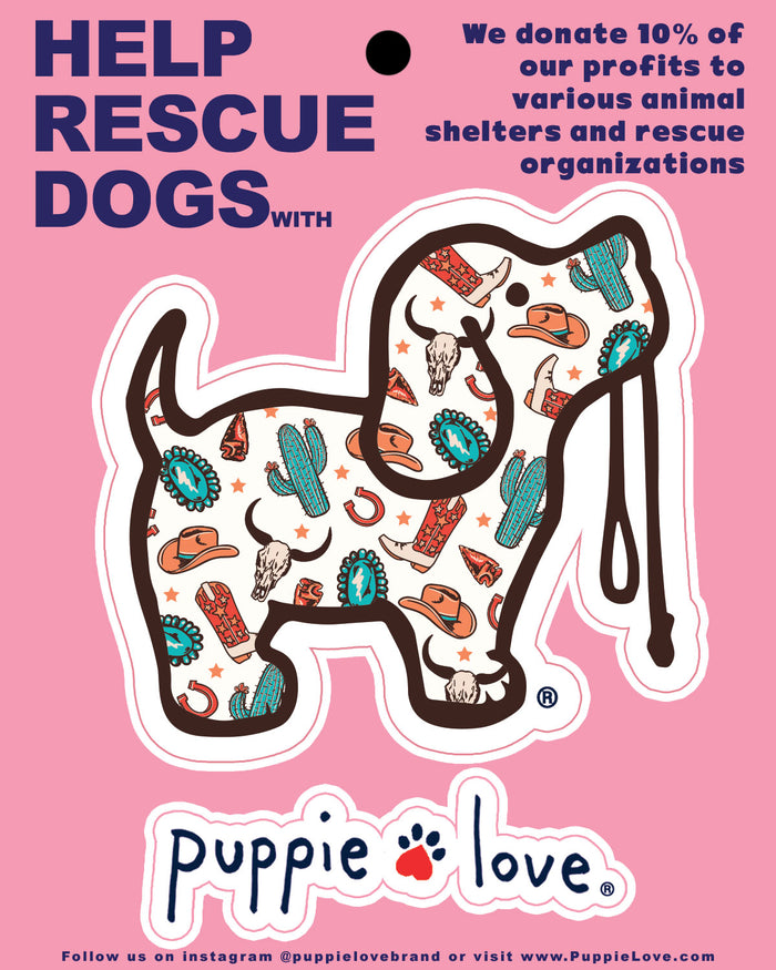 WESTERN PATTERN PUP DECAL - Puppie Love