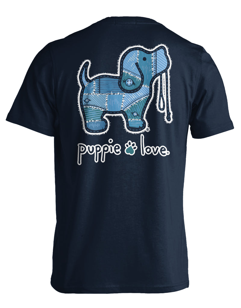 DENIM PATCHWORK PUP PUPPIE LOVE