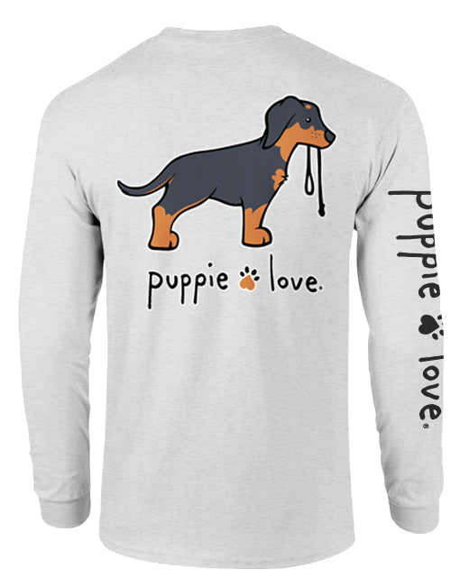 DOBERMAN PUP (BLACK AND RUST), ADULT LS (PRINTED TO ORDER) - Puppie Love