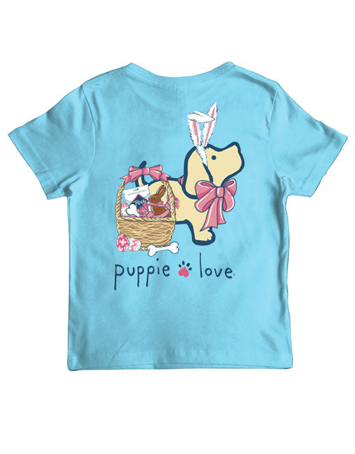 EASTER BASKET PUP, YOUTH SS SKY (PRINTED TO ORDER) - Puppie Love