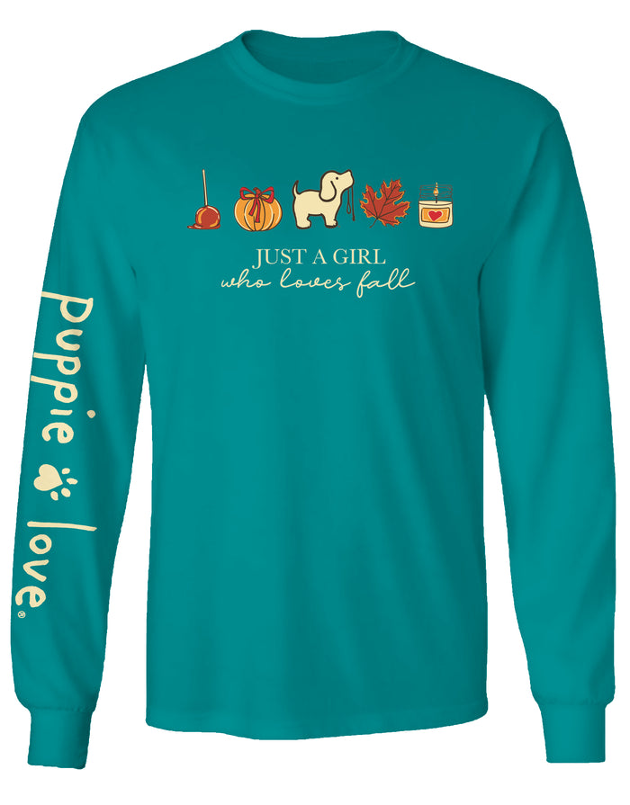 GIRL FALL PUP, ADULT LS
