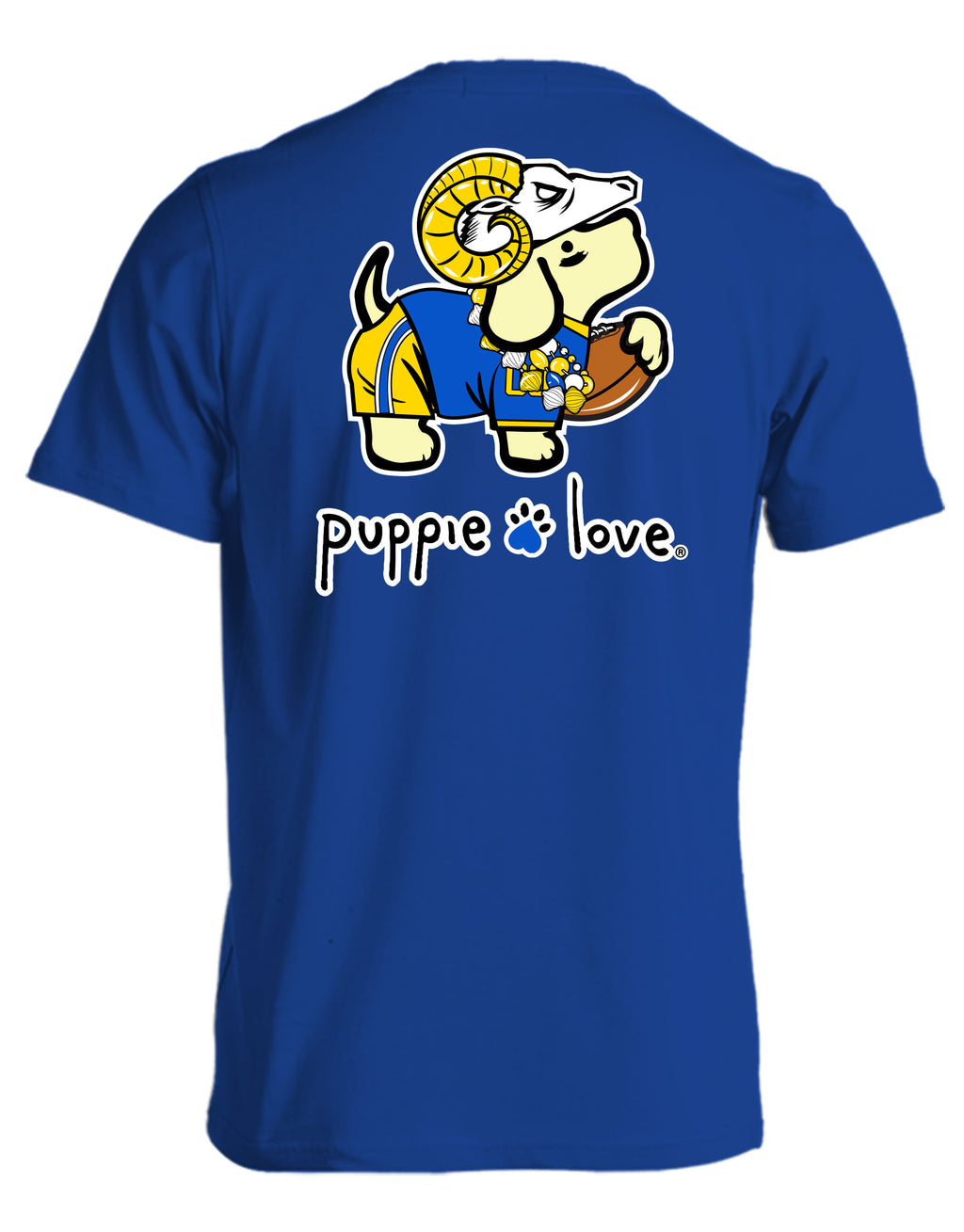 GOLD AND BLUE MASCOT PUP (PRINTED TO ORDER) - Puppie Love
