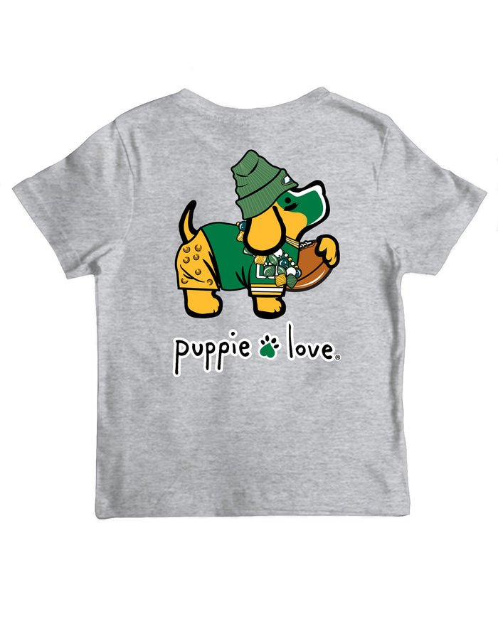 GREEN AND YELLOW MASCOT PUP, YOUTH SS
