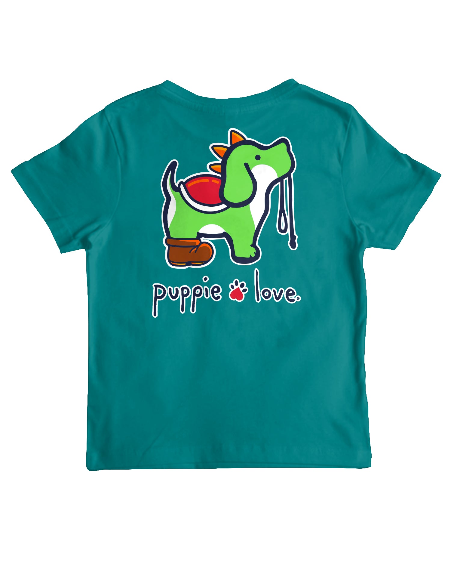Green Dino Dog Youth Shirt - Kids Gaming Pup Tee | Puppie Love