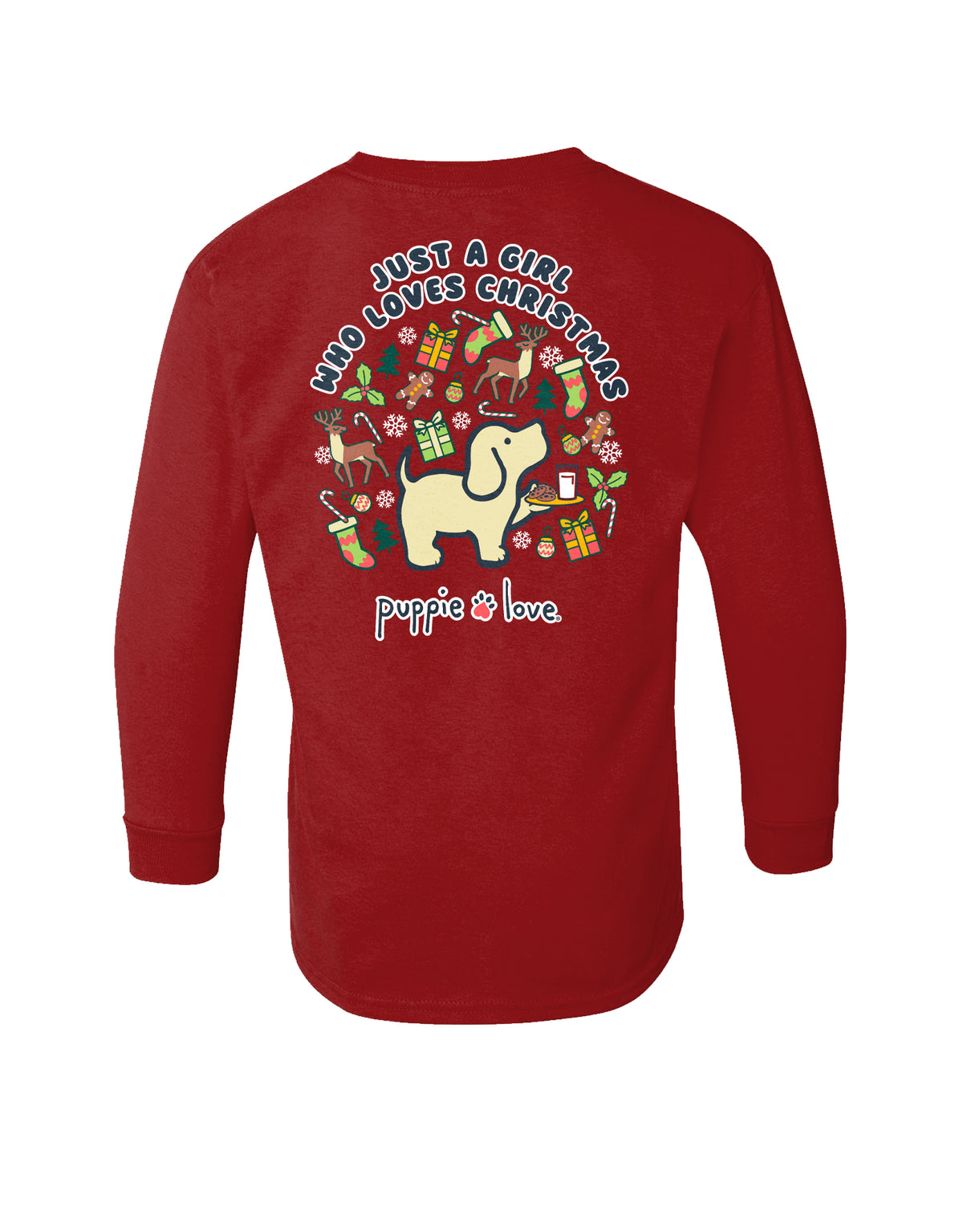JUST A GIRL (CHRISTMAS) PUP, YOUTH LS PUPPIE LOVE