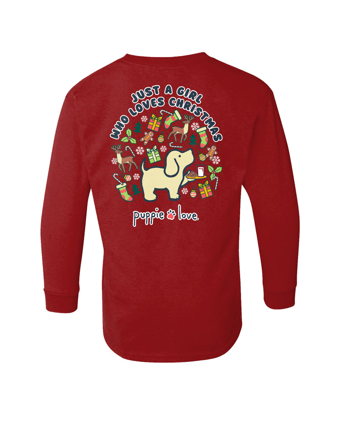 JUST A GIRL (CHRISTMAS) PUP, YOUTH LS PUPPIE LOVE