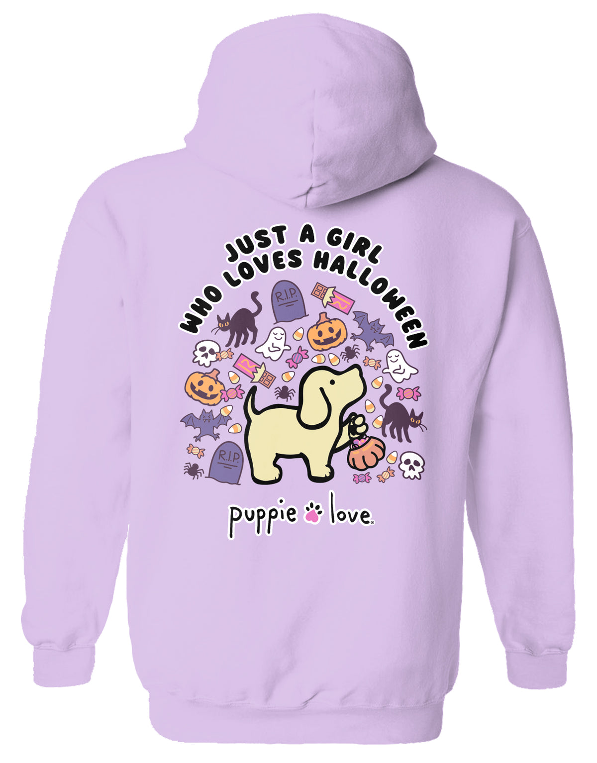 JUST A GIRL (HALLOWEEN) PUP, ADULT HOODIE