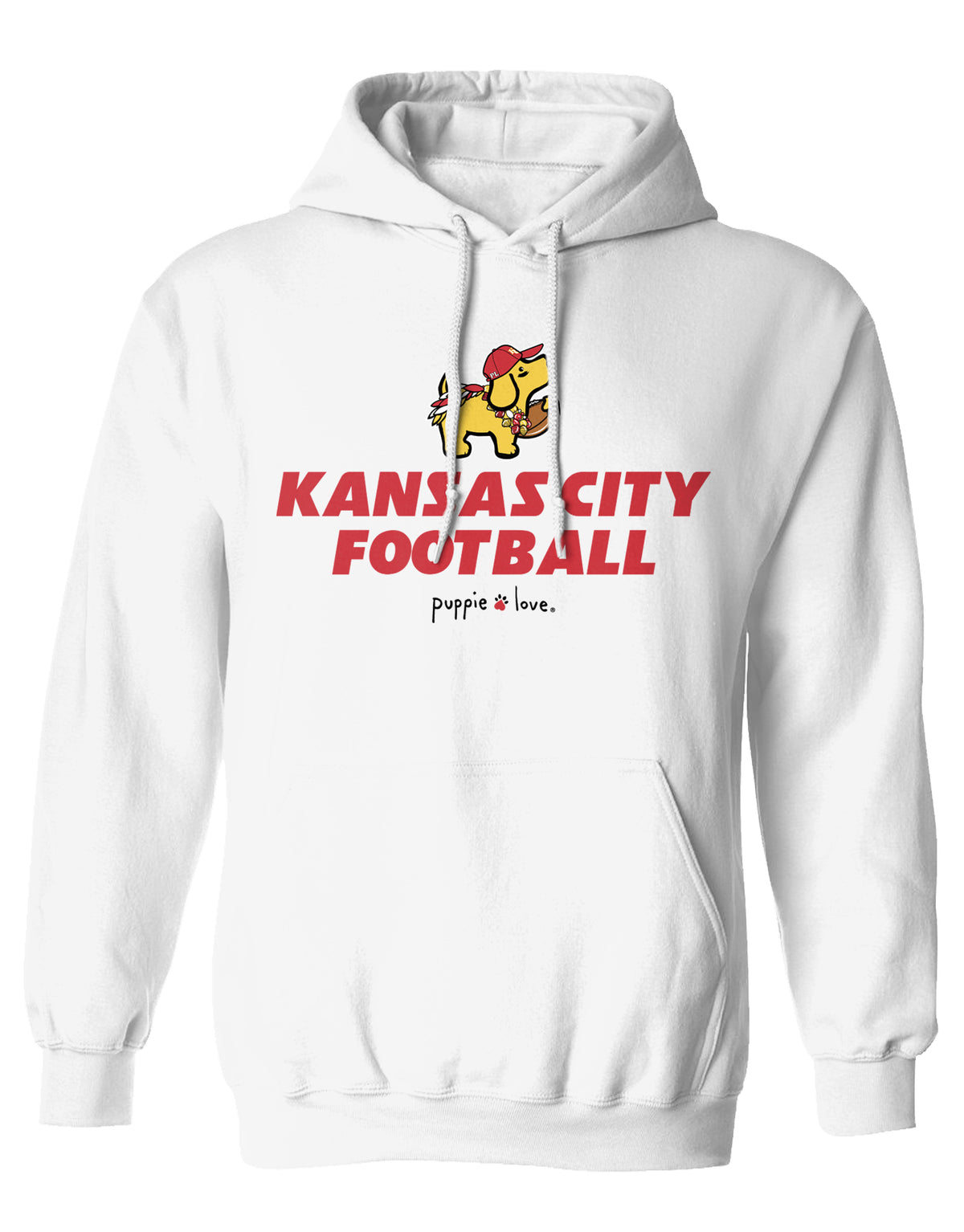 KANSAS CITY FOOTBALL PUP, ADULT HOODIE
