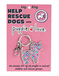FISH SCALES PUP KEY RING