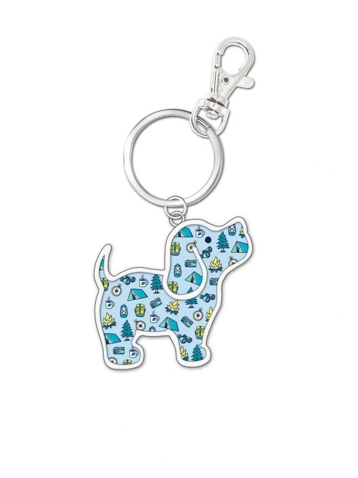 CAMPING PATTERN PUP KEY RING - Puppie Love