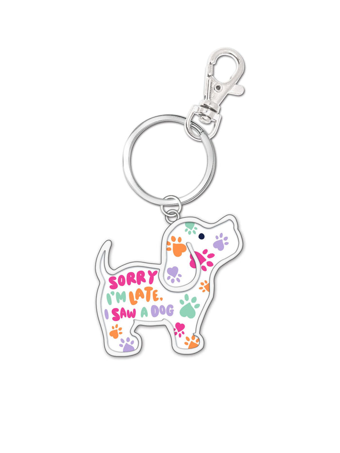 SORRY I'M LATE PUP KEY RING