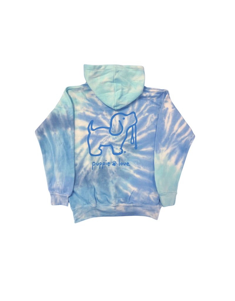 TIE DYE #4 PUP, YOUTH HOODIE - Puppie Love