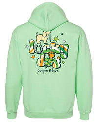 LUCKY DOG CLOVER PUP, ADULT HOODIE - Puppie Love