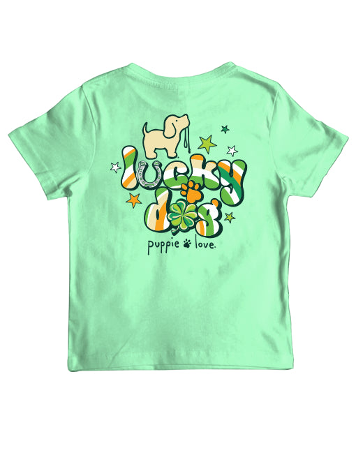 LUCKY DOG CLOVER PUP, YOUTH SS (PRE-ORDER, SHIPS IN 2 WEEKS) - Puppie Love