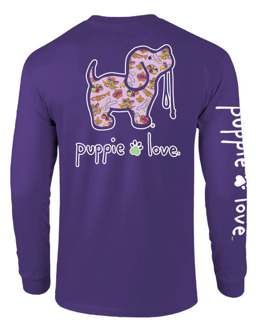 MARDI GRAS PATTERN PUP, ADULT LS (PRE-ORDER, SHIPS IN 2 WEEKS) - Puppie Love