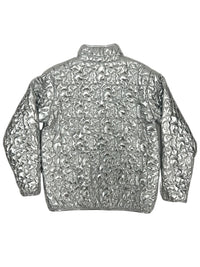 METALLIC QUILTED JACKET, SILVER - Puppie Love