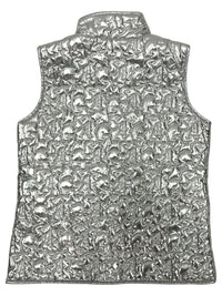 METALLIC QUILTED VEST, SILVER - Puppie Love