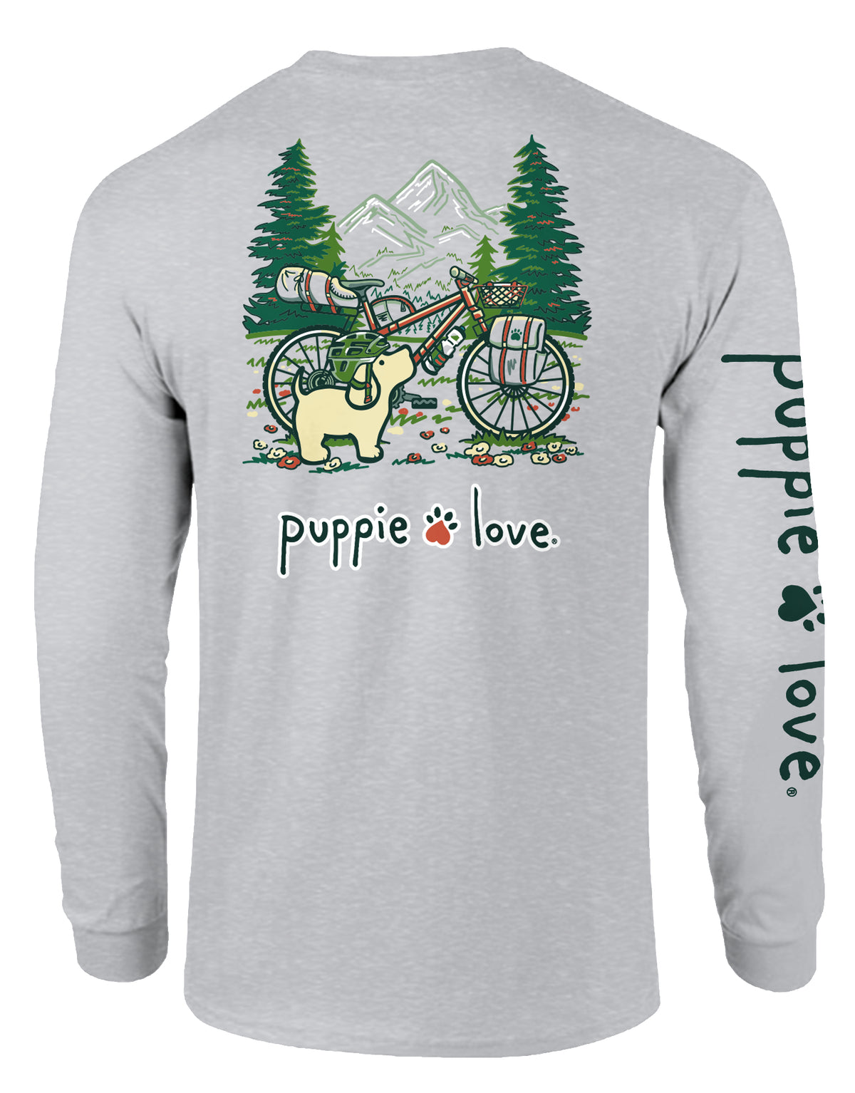 MOUNTAIN BIKER PUP, ADULT LS PUPPIE LOVE