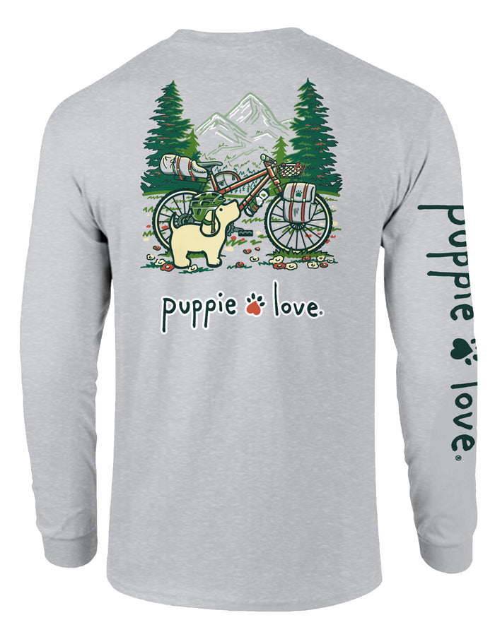 MOUNTAIN BIKER PUP, ADULT LS PUPPIE LOVE