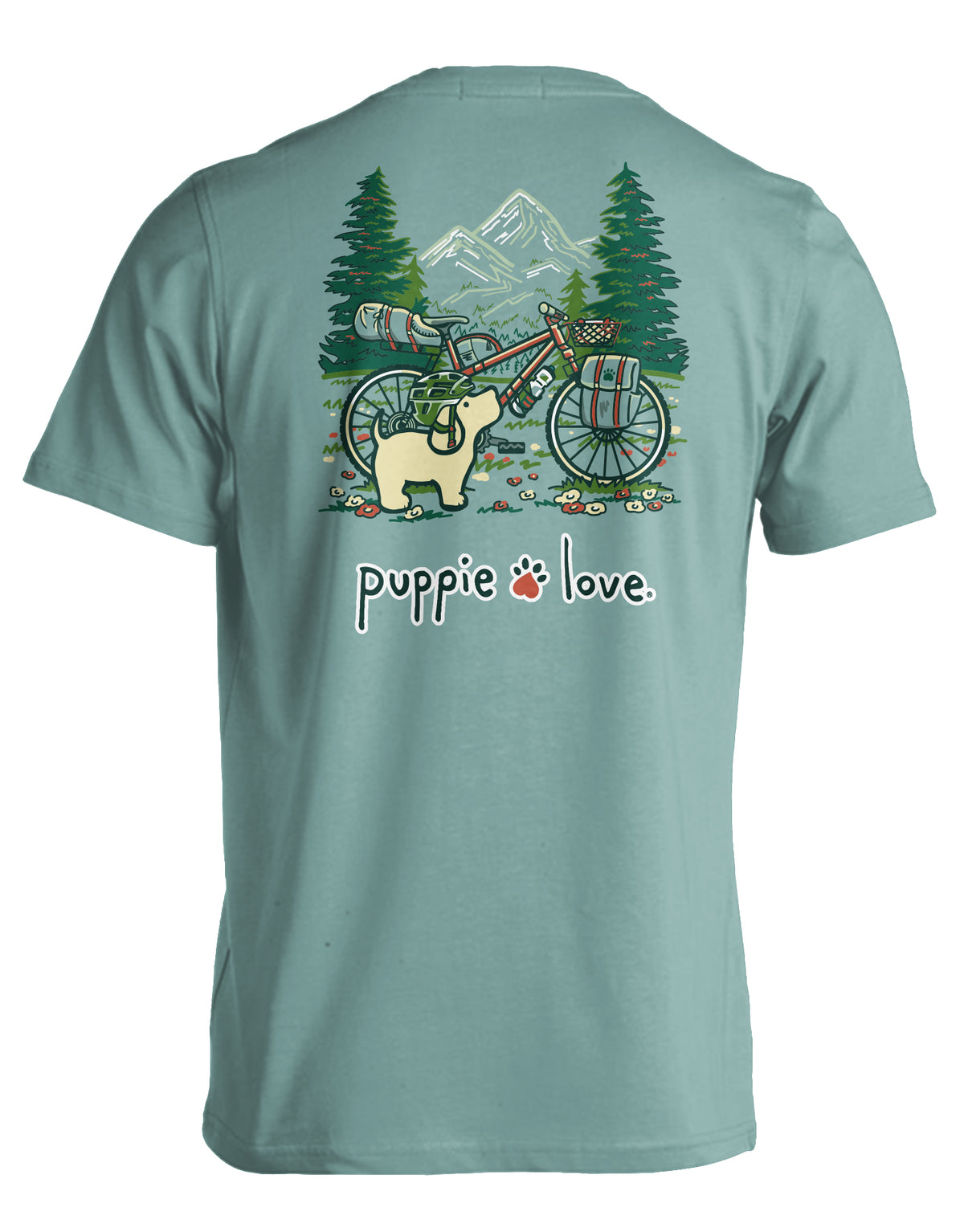 MOUNTAIN BIKER PUP PUPPIE LOVE