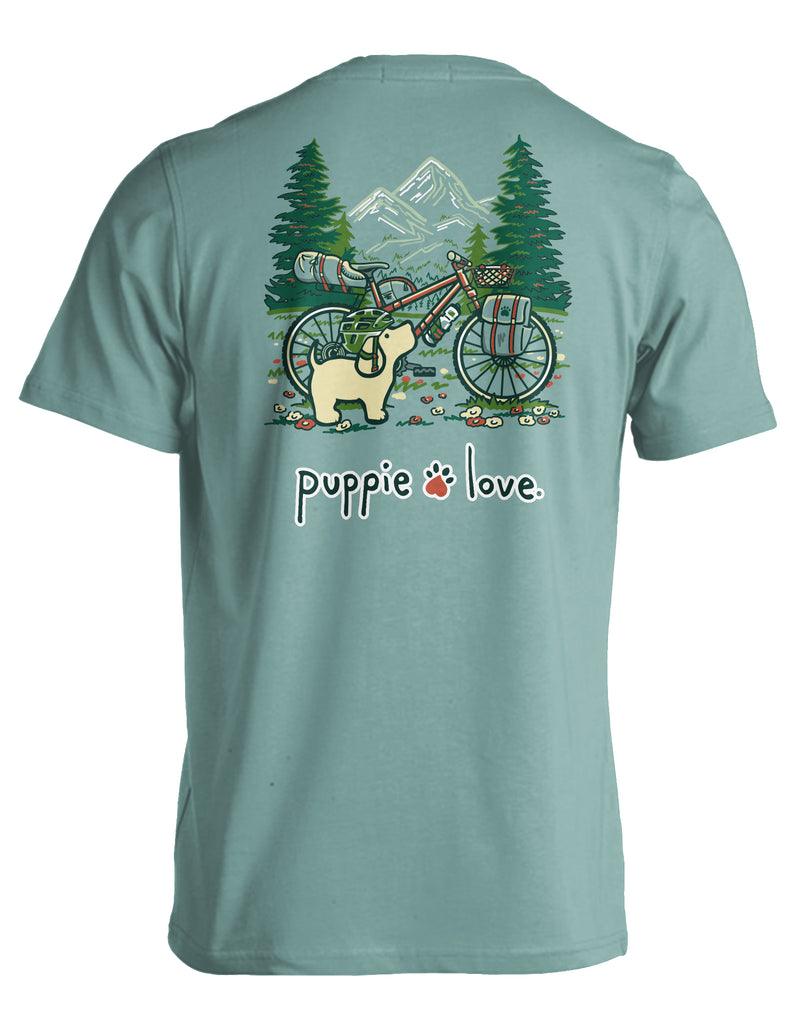 MOUNTAIN BIKER PUP PUPPIE LOVE
