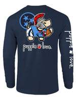 NAVY AND RED MASCOT PUP, ADULT LS (PRINTED TO ORDER) - Puppie Love