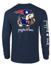 NAVY, SILVER, RED MASCOT PUP, ADULT LS (PRINTED TO ORDER) - Puppie Love