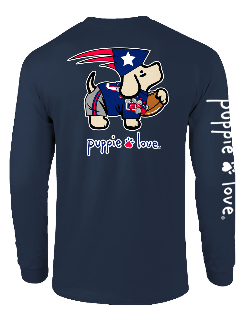 NAVY, SILVER, RED MASCOT PUP, ADULT LS (PRINTED TO ORDER) - Puppie Love