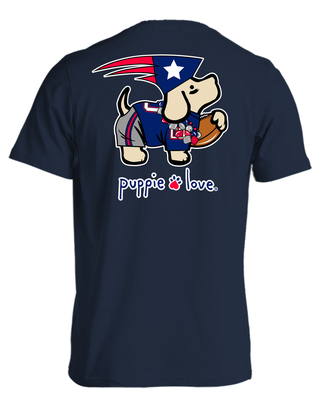 NAVY RED AND SILVER MASCOT PUP (PRINTED TO ORDER) - Puppie Love