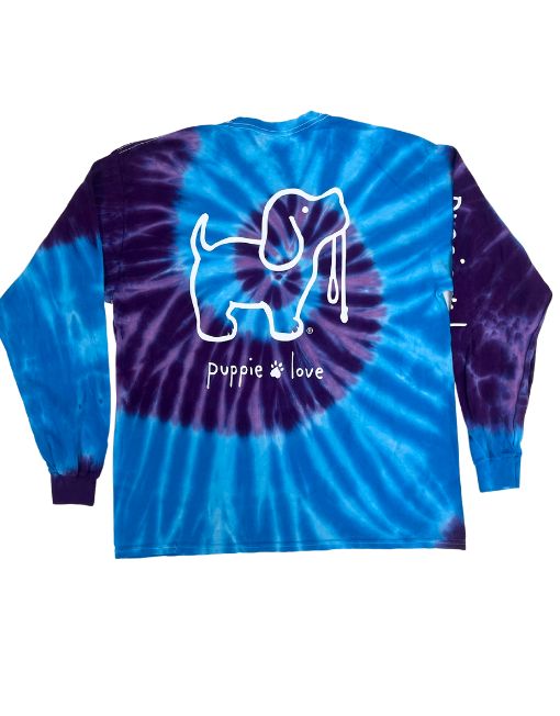 OCEAN BERRY TIE DYE PUP, ADULT LS - Puppie Love