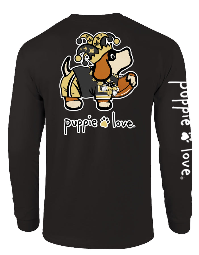 OLD GOLD AND BLACK MASCOT PUP, ADULT LS (PRINTED TO ORDER) - Puppie Love