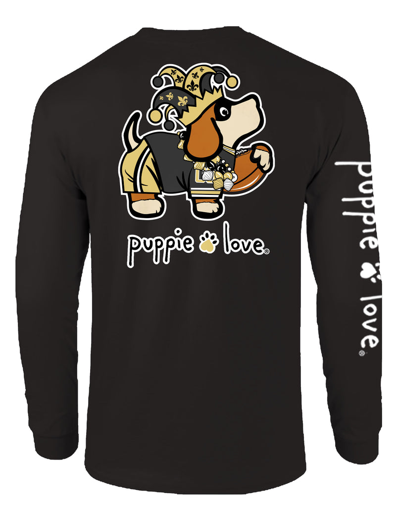 OLD GOLD AND BLACK MASCOT PUP, ADULT LS (PRINTED TO ORDER) - Puppie Love