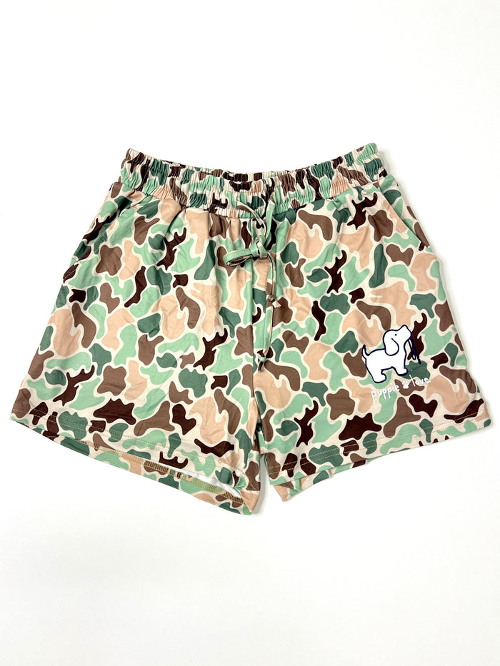 OLD SCHOOL CAMO PUP LOUNGE SHORTS