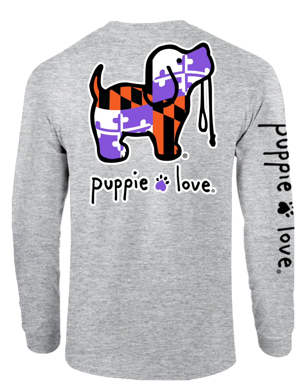 ORANGE PURPLE MD FLAG PUP, ADULT LS - Puppie Love