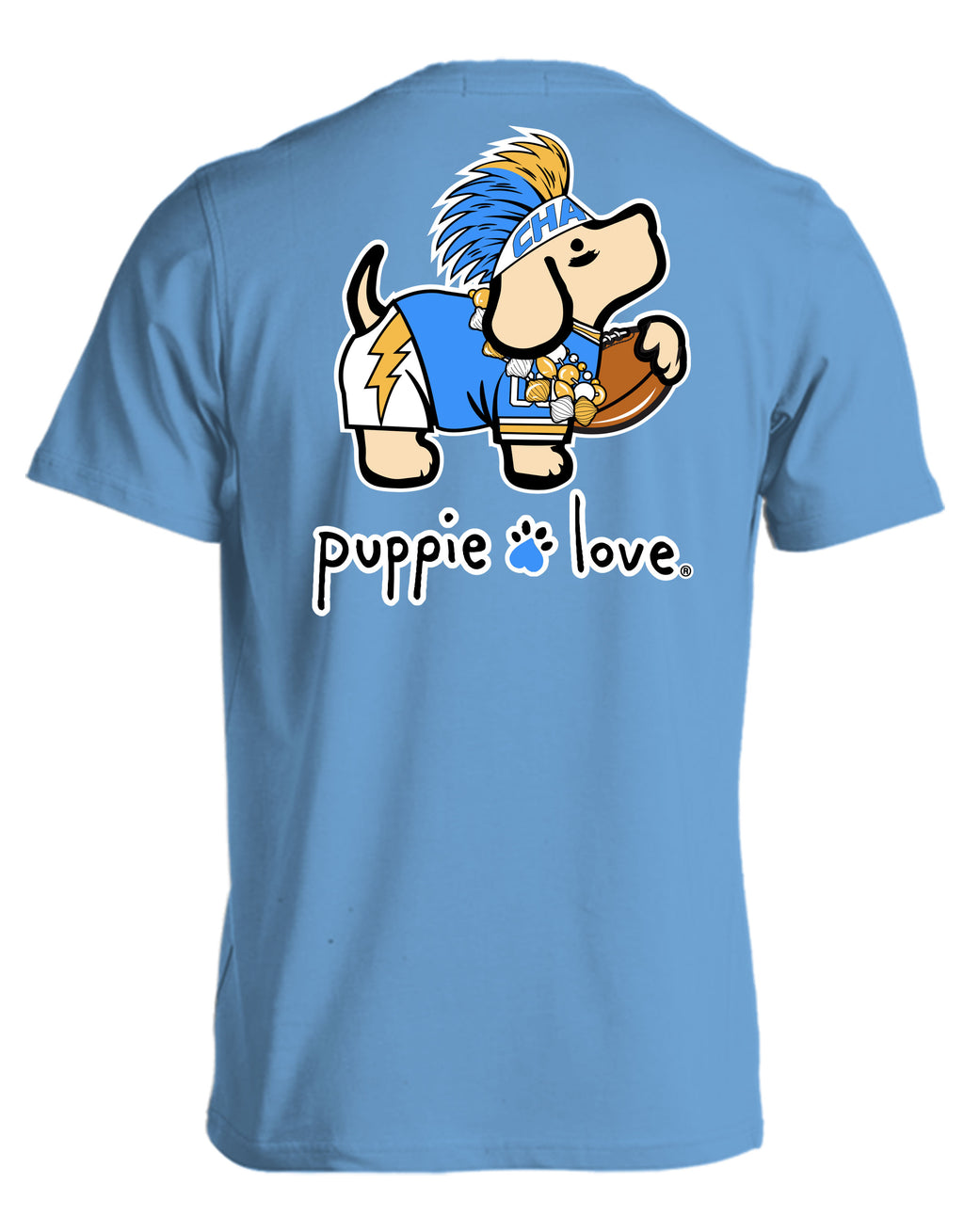 POWDER BLUE AND GOLD MASCOT PUP (PRINTED TO ORDER) - Puppie Love