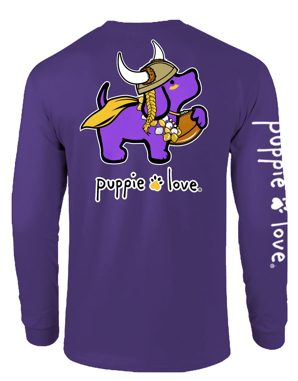 PURPLE AND GOLD MASCOT PUP, ADULT LS (PRINTED TO ORDER) - Puppie Love