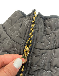 QUILTED JACKET, CHARCOAL - Puppie Love