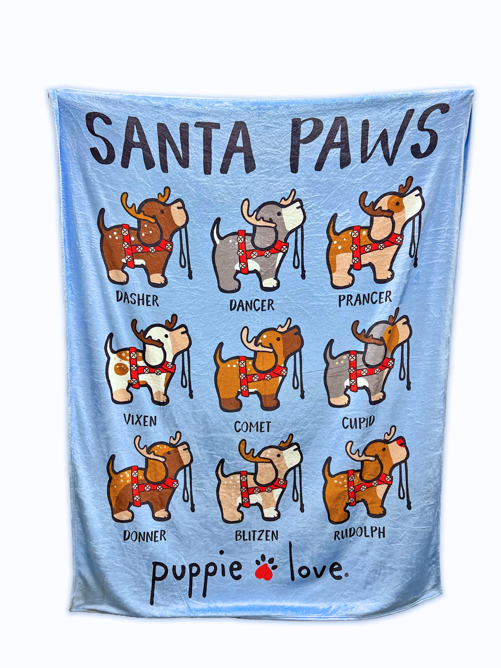 SANTA PAWS REINDEER PUPS BLANKET - Puppie Love