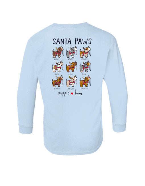 SANTA PAWS REINDEER PUPS, YOUTH LS - Puppie Love