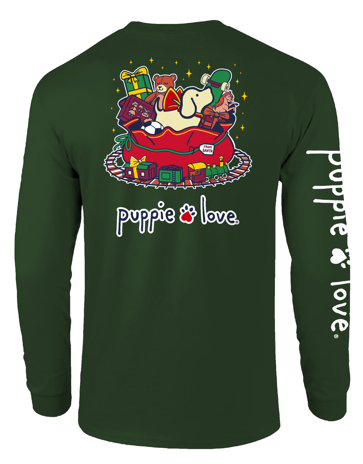 SANTA'S TOY BAG PUP, ADULT LS PUPPIE LOVE