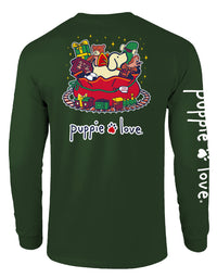 SANTA'S TOY BAG PUP, ADULT LS PUPPIE LOVE