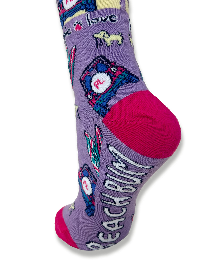 ADULT CREW SOCK, BEACH BUM PUP - Puppie Love