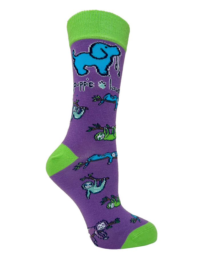 ADULT CREW SOCK, SLOTH PUP - Puppie Love