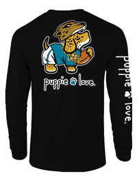 TEAL AND BLACK MASCOT PUP, ADULT LS (PRINTED TO ORDER) - Puppie Love