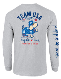 TEAM USA SPEED SKATING PUP, ADULT LS - Puppie Love